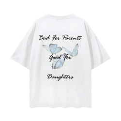 Bad for Parents (Blue Butterflies) T-shirt