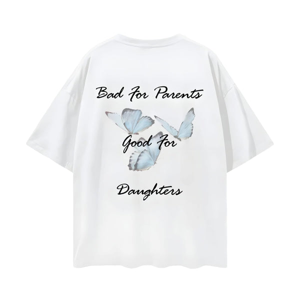 Bad for Parents (Blue Butterflies) T-shirt